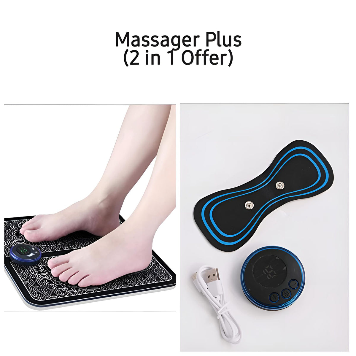 Massager Plus (2 In 1 Offer)  Neck Massager -foot Massager