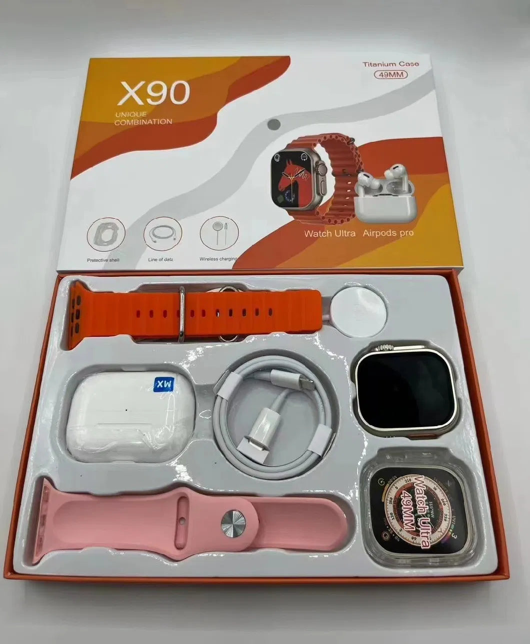 X90 Ultra 49mm Smart Watch With Earbuds Earphone (random Colour)